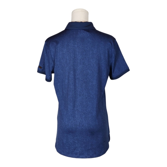 Under Armour Blue Golf Polo Shirt Medium UPF 30 Stretch Moisture Wicking - Picture 3 of 8